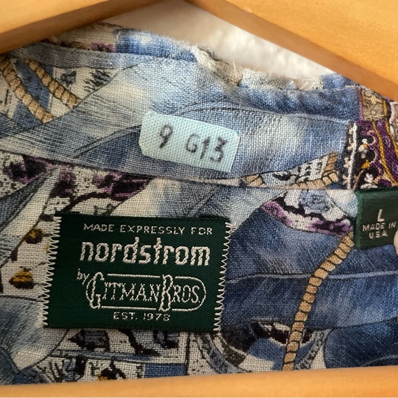 Vintage Nordstrom unique blue button down shirt - Picture 3 of 7